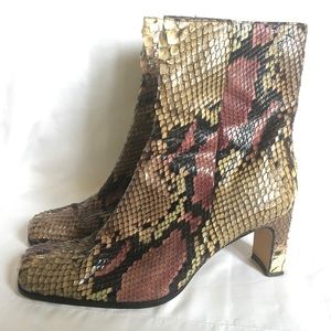 Python Leather Boots Bol-Perdix Women Sz 39 US 8.5